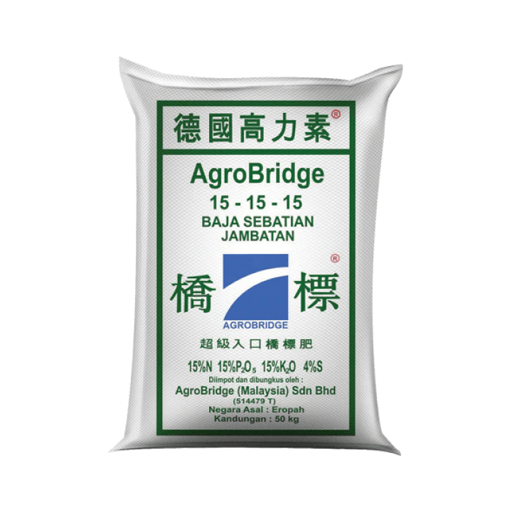 AgroBridge Fertilizer Baja 151515 - 1kg Repack & 50 kg - Farm Doktor
