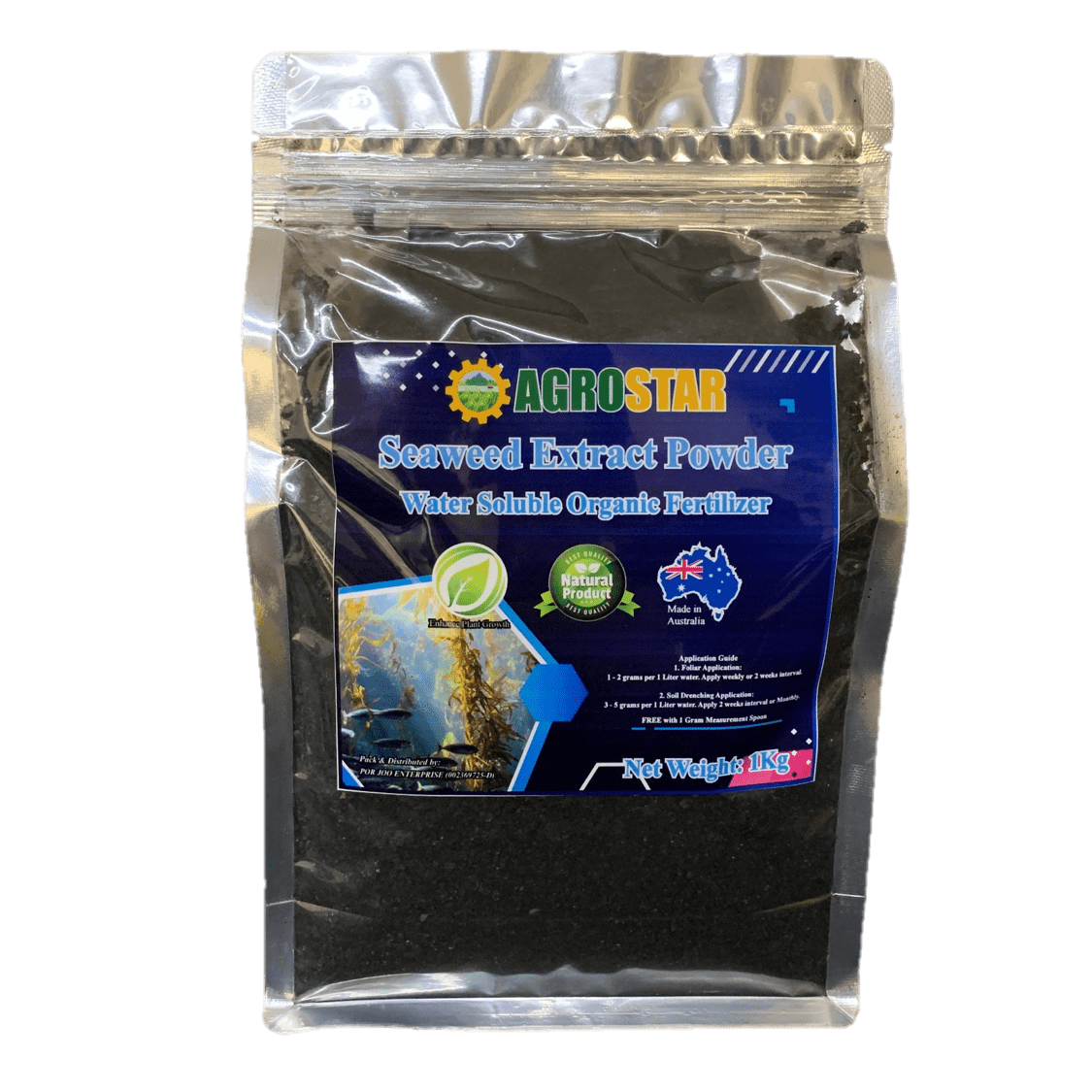 Agrostar Seaweed Extract Powder Organic Fertilizer - Farm Doktor